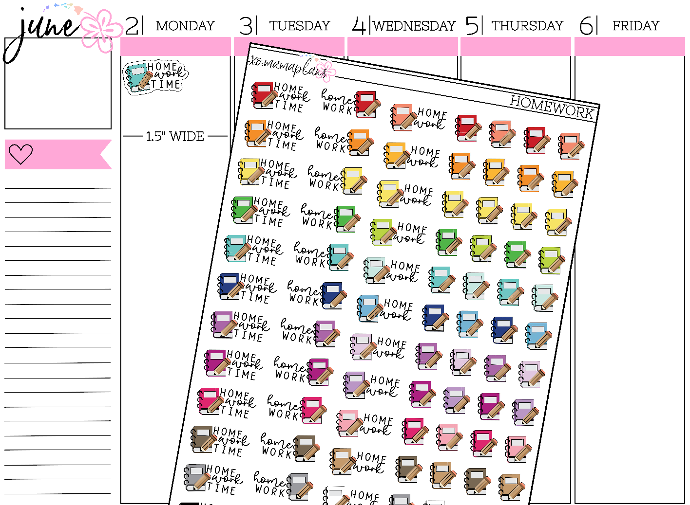 Homework Stickers – xoMamaPlans