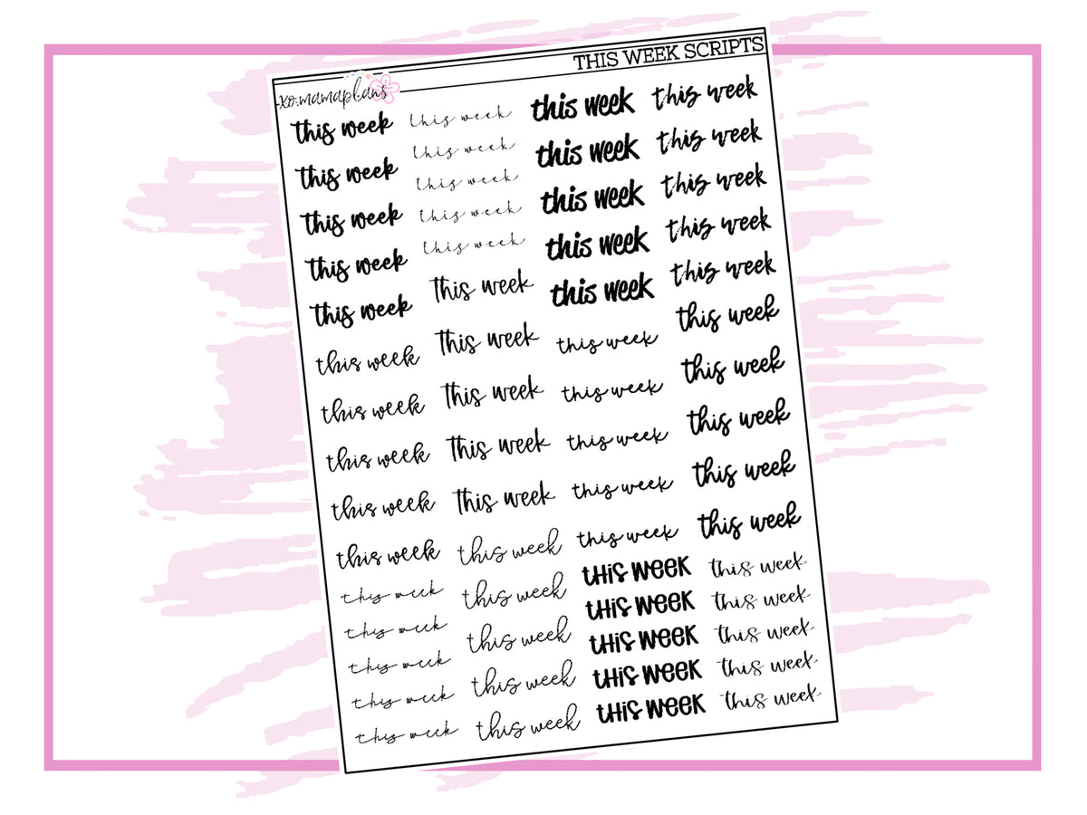This Week Script Stickers – xoMamaPlans
