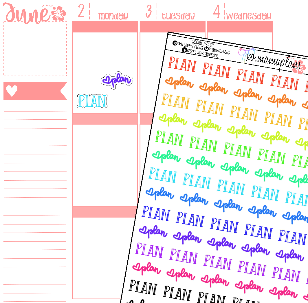 Hand Lettered Plan Stickers – xoMamaPlans